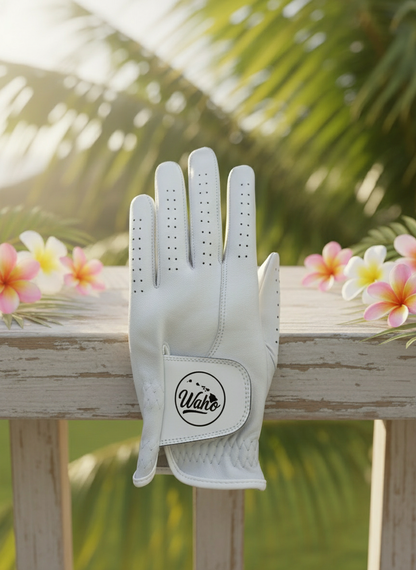 Hōkū Mens Golf Glove - White Leather Tropical