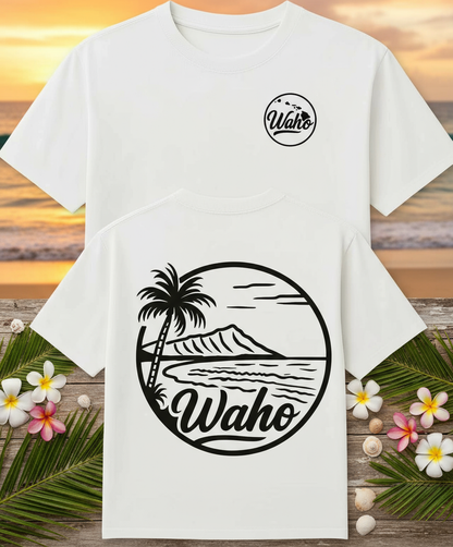 Lēʻahi Tee front and back views with Hawaiian theme